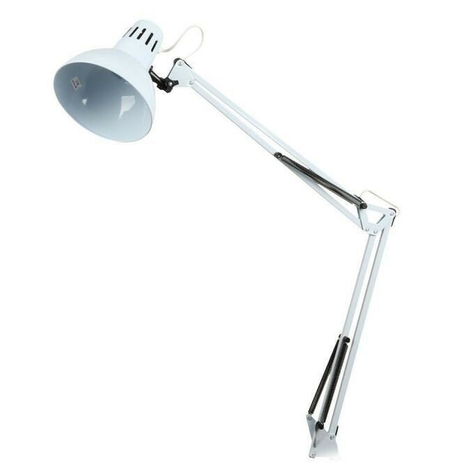 Настольная лампа (светильник) Camelion KD-312 (KD-324) 60W E27 металл серебро, струбцина e5763