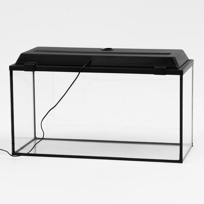 Пижон Аквариум прямоугольный с крышкой (Е14), 100 литров, 75,5 х 33 х 39,5 см, чёрный - фотография № 3
