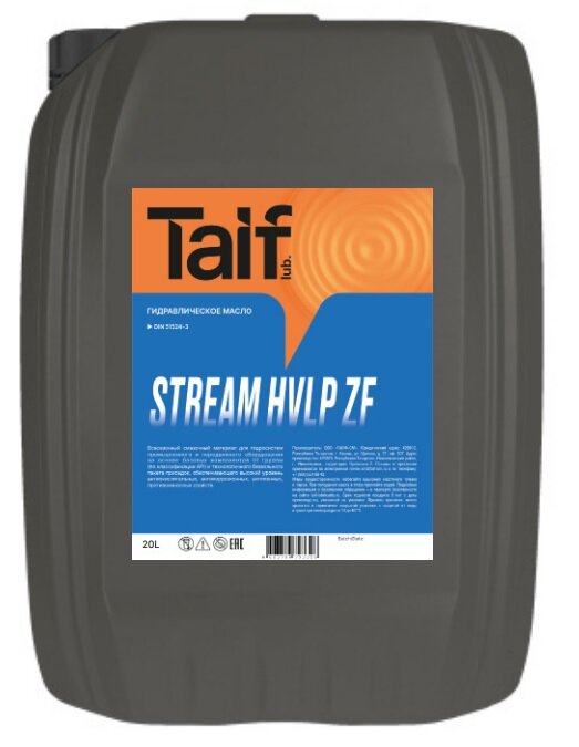 Taif Трансмиссионное масло TAIF STREAM HVLP ZF 32 20л 213102