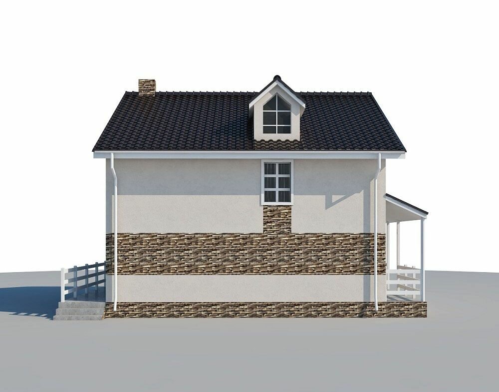 (155м2, 10х10м) Готовый проект двухэтажного дома из газобетона с террасой и чердаком - AS-2030 - фотография № 7