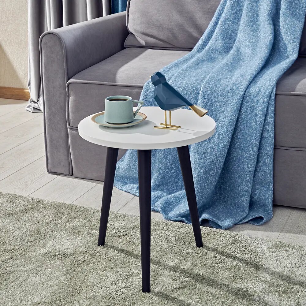 фото Кофейный столик круглый 39x39 см белый