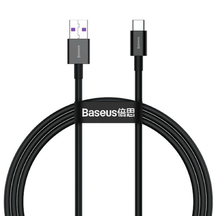 Baseus Кабель Baseus CATZS-01, Type-C - USB, 4 А, 40 Вт, быстрая зарядка, 1 м, черный