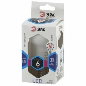 Лампа светодиодная ЭРА LED R50-6W-840-E14 6Вт Е14 4000К Б0020556, 1253260