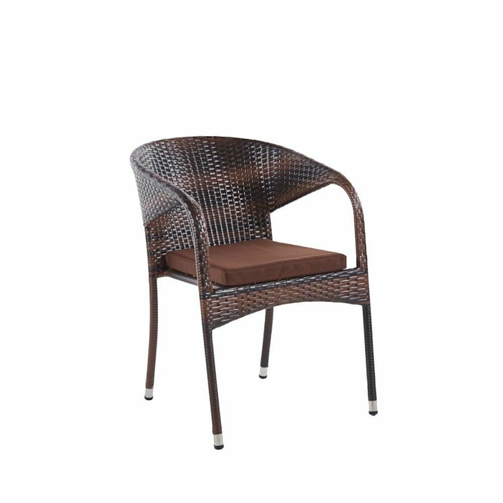Кресло для сада: греция коричневое из искусственного ротанга - фотография № 1