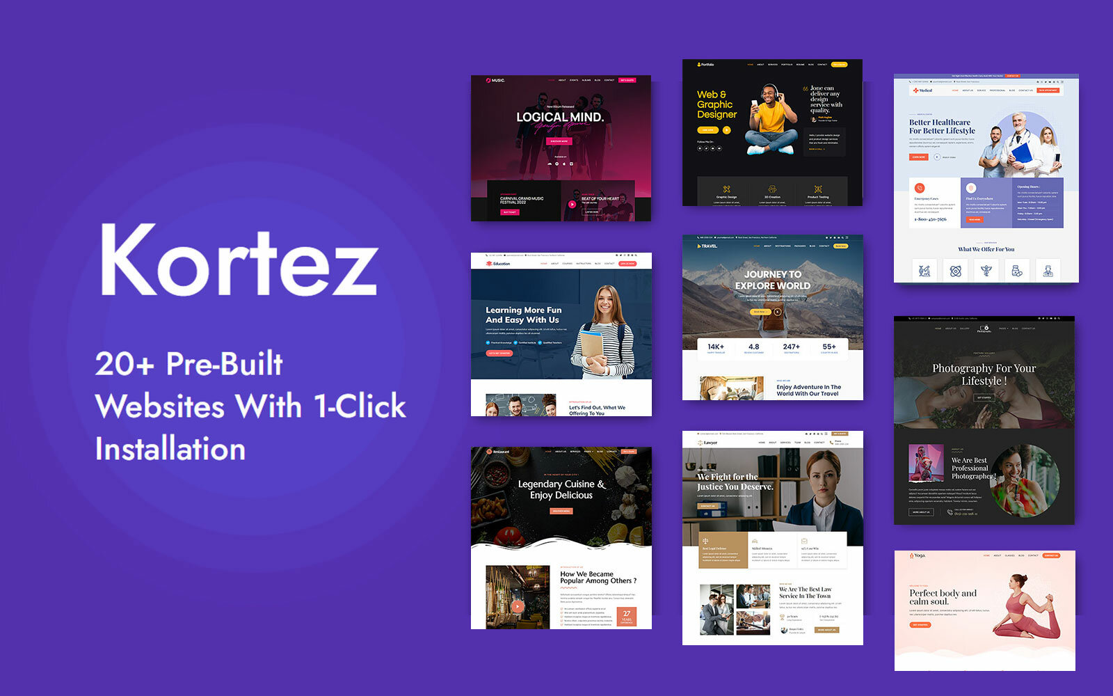 Шаблон Wordpress Kortez - The Ultimate Fast and Flexible Elementor Theme Theme WordPress