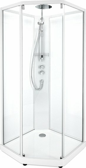 Душевая кабина IDO Showerama 10-5 Comfort 100x100 профиль белый стекло прозрачное 131.404.207.313