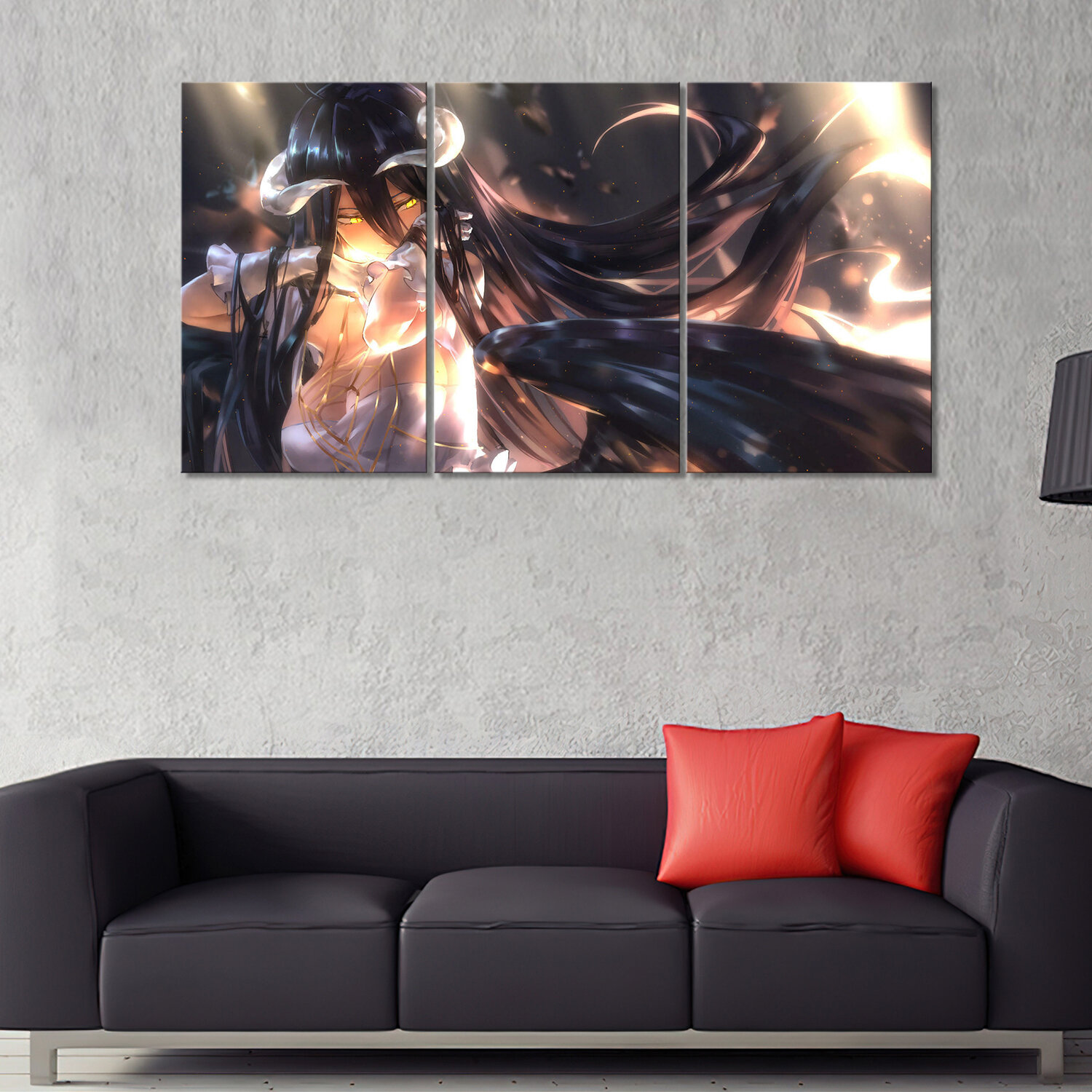 Модульная картина/Модульная картина на холсте/Модульная картина в подарок/Albedo Overlord - Альбедо Оверлорд 150х80
