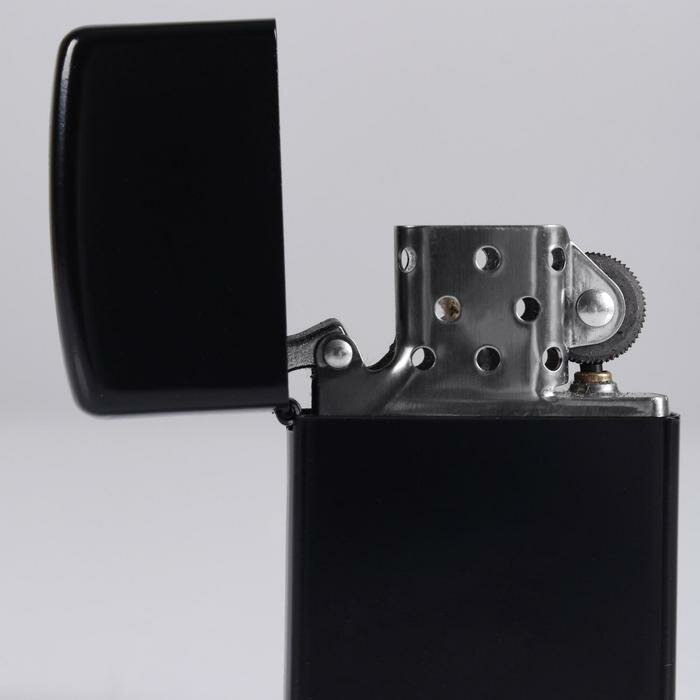 Зажигалка бензиновая "Классика" для мужчин, кремний, 1х4х5.5 см, черная./В упаковке шт: 1 - фотография № 2