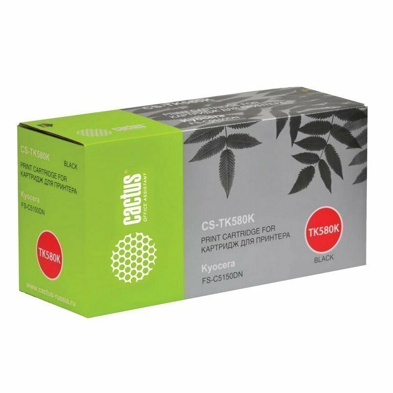 Тонер-картридж CACTUS (CS-TK580K) для KYOCERA FS-C5150DN/P6021CDN, черный, ресурс 3500 стр