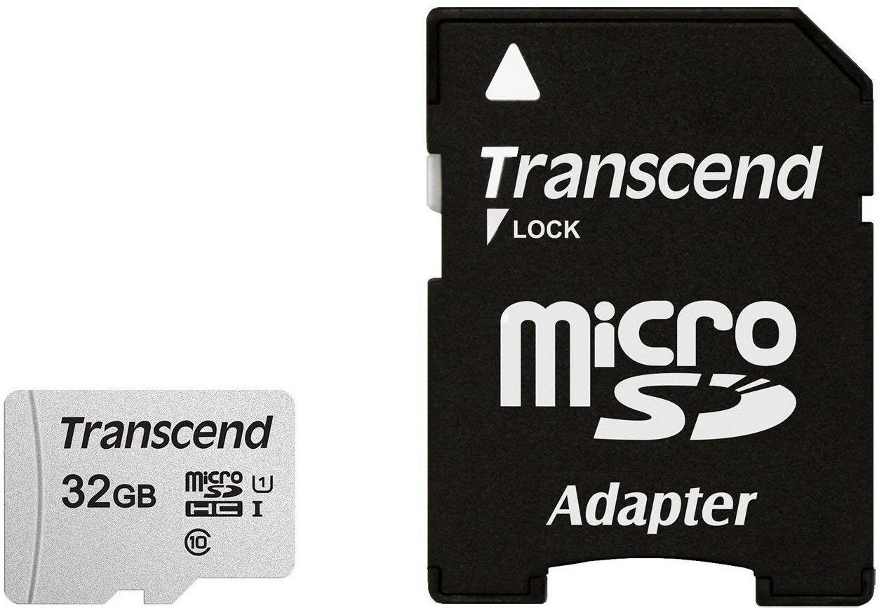 Карта памяти microSDHC 32Gb Transcend TS32GUSD300S-A