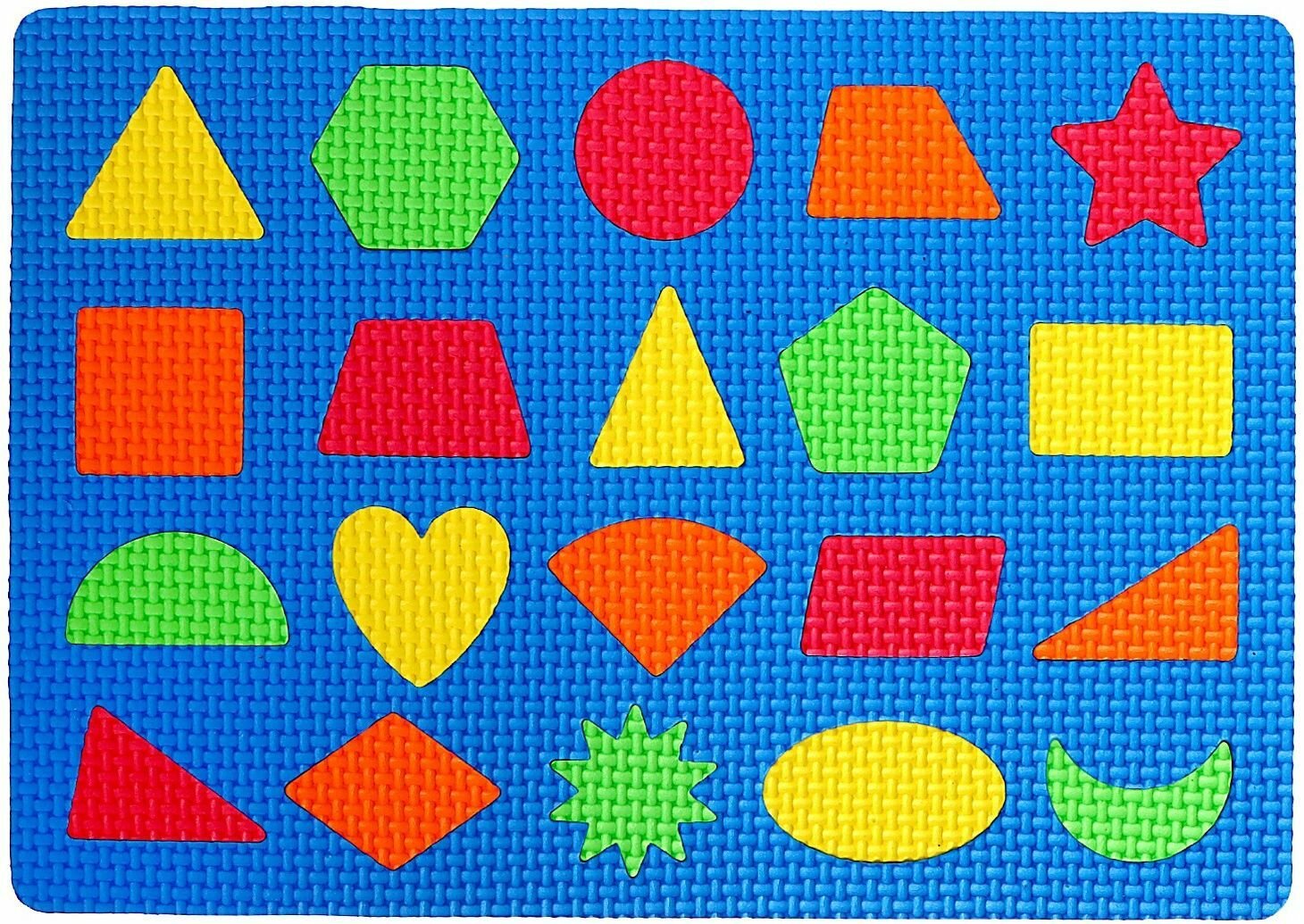 Мягкий развивающий коврик-пазл "Умные фигуры", вкладыш для малышей, учим цвета и формы, развиваем мышление, логику и мелкую моторику, в наборе основа и 20 деталей, цвет микс