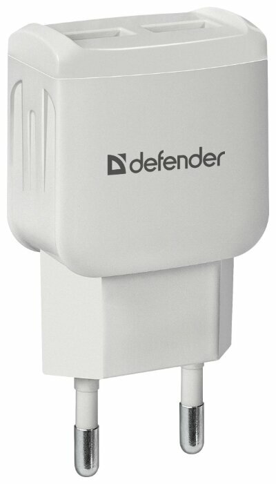 Зарядное устройство Defender Зарядное устройство Defender EPA-13 83841, 1xUSB 2.1A, 1xUSB 1.0A, (2100 мА) белый (ret)