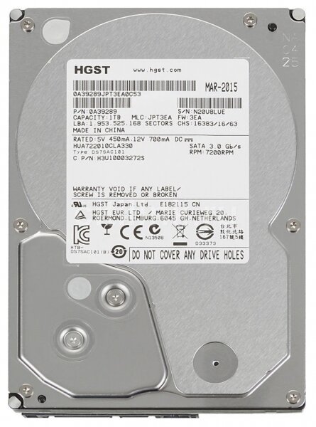 1 ТБ Внутренний жесткий диск Hitachi 0A39289 (0A39289)
