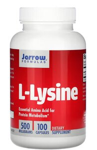 Фото Jarrow Formula Jarrow Formulas L-Lysine (L-лизин) 500 мг 100 капсул