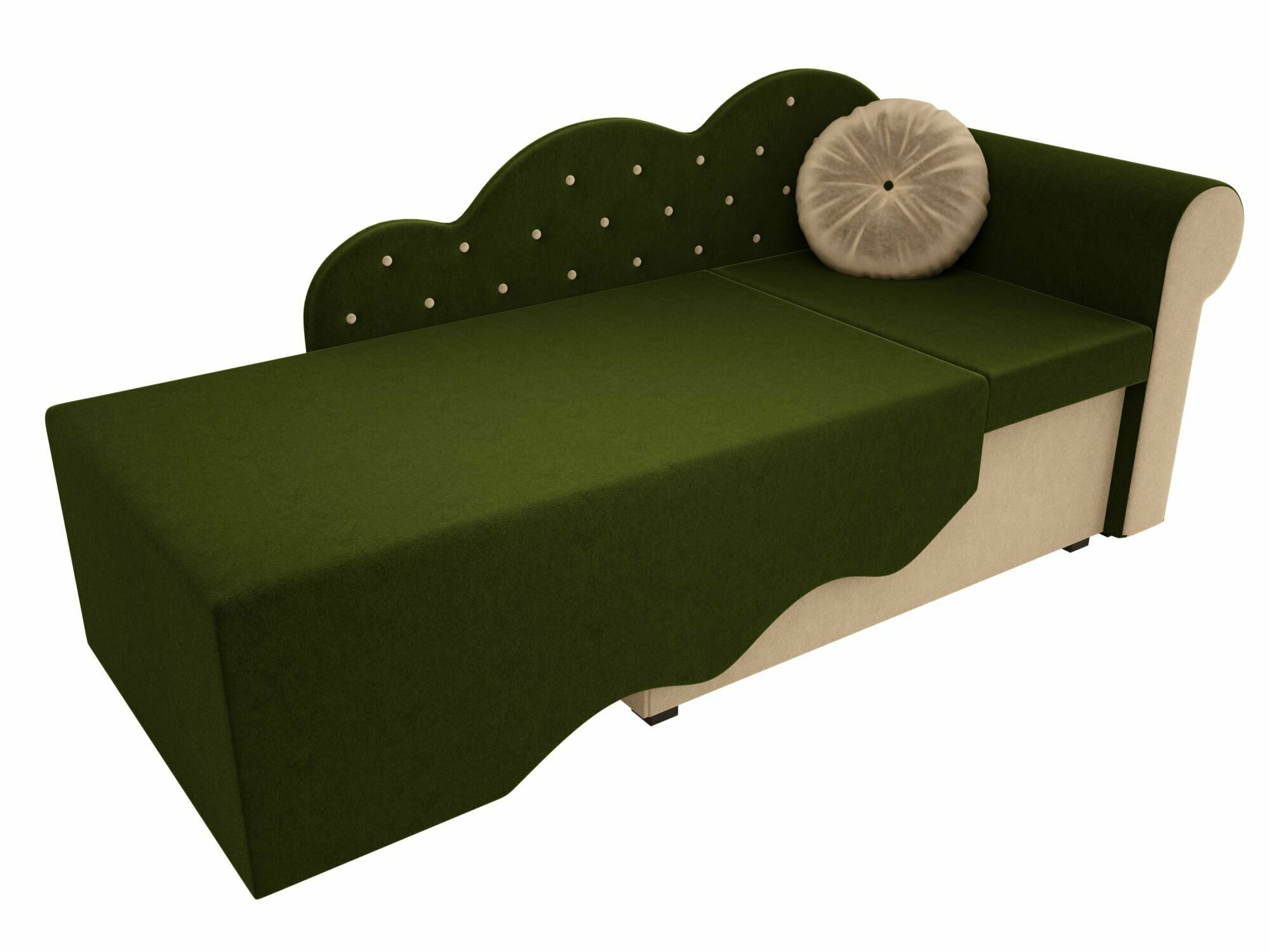 Детский диван Тедди-1 зеленыйбежевый