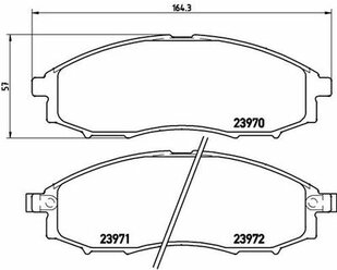 Колодки тормозные передние дисковые Nissan Navara/Np300 Pickup/Pick UP 98>10 BREMBO P56049