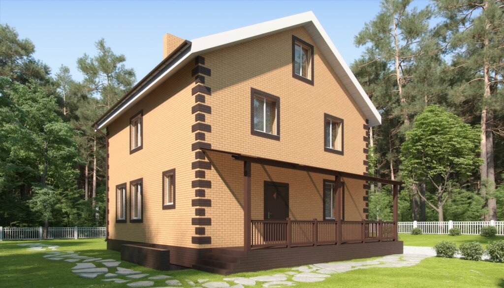 Проект жилого дома SD-proekt 22-0013 (149,45 м2, 10,13-10,13 м, газобетонный блок 400 мм, облицовочный кирпич) - фотография № 1