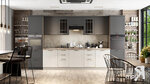 Кухонный гарнитур «Одри» №7 одри серый шелк/одри бежевый шелк - изображение