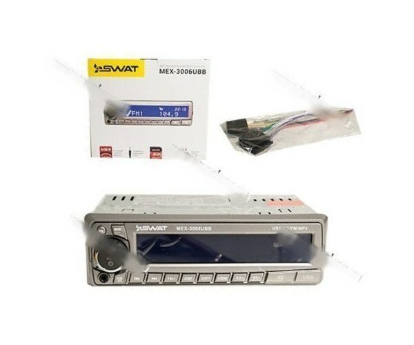 Автомагнитола swat sd/mp3/usb 4х50вт mex-3006ubb синие кнопки