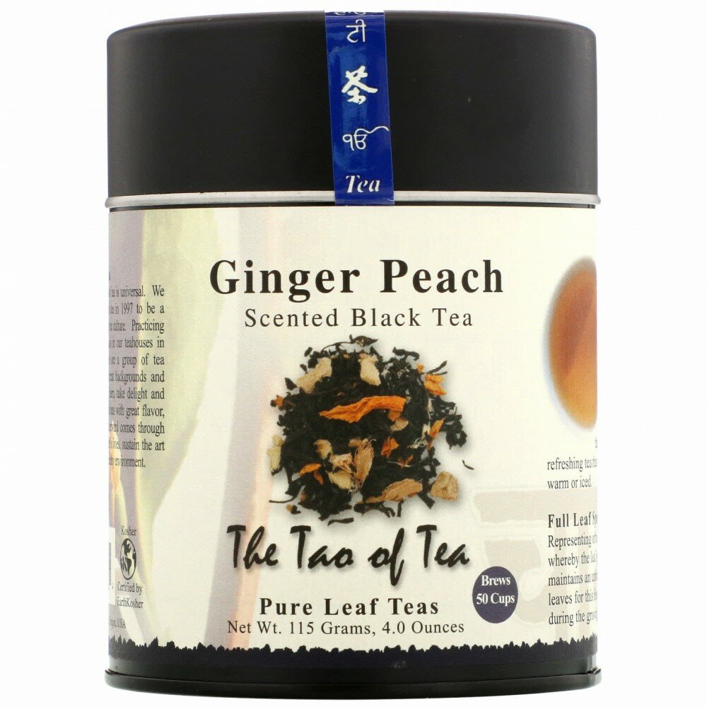The Tao of Tea, Ароматизированный черный чай, имбирь и персик, 4,0 унции (115 гр) - фотография № 1