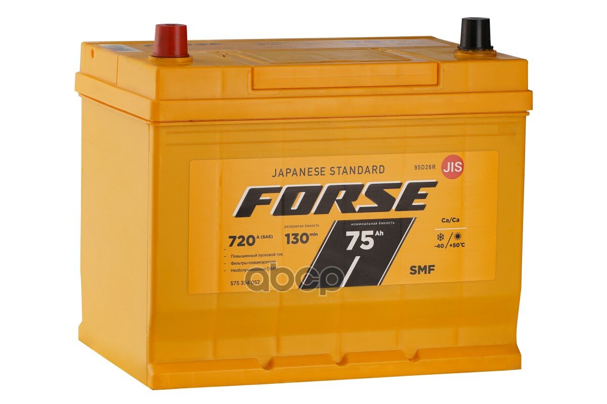 Аккумулятор Forse 75ач En720 Asia 261x175x225 D26 FORSE арт. 575354052
