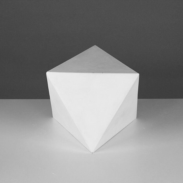 Мастерская Экорше Геометрическая фигура октаэдр, 15 х 18 см (гипсовая)