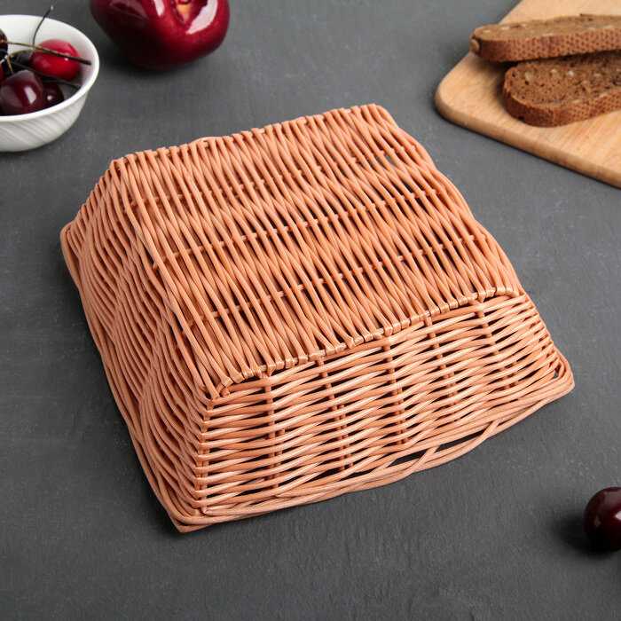 Корзинка для фруктов и хлеба Доляна «Капучино», 20×20×7 см - фотография № 2