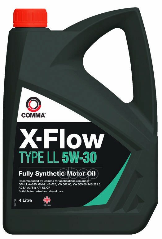 COMMA Масло Моторное 5w30 Comma 4л Синтетика Xflow Type Ll