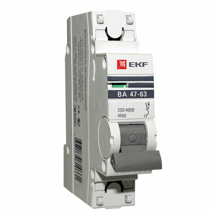 EKF Автоматический выключатель 1P 5А (D) 4,5kA ВА 47-63 PROxima mcb4763-1-05D-pro