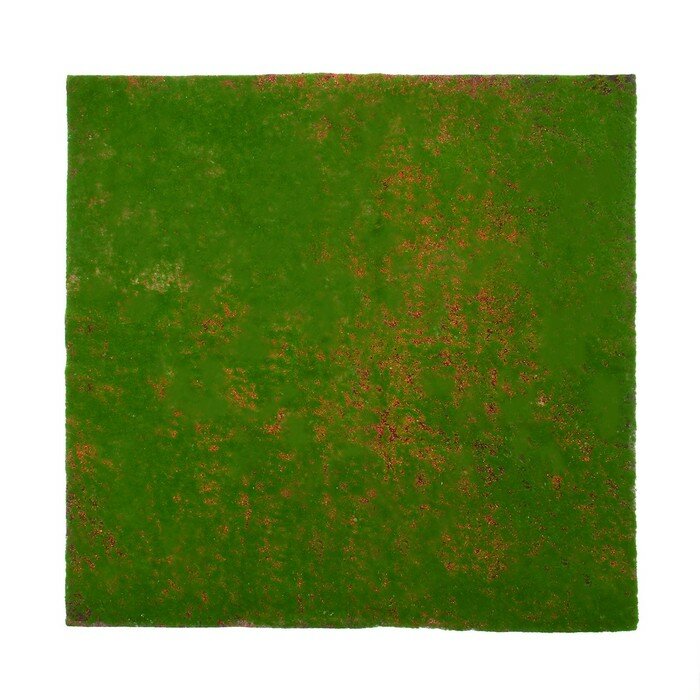Мох искусственный, декоративный, полотно 1 × 1 м, зелёный, с коричневым ямами - фотография № 6