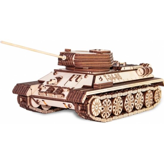 Сборная модель Eco Wood Art EWA Танк Т-34-85