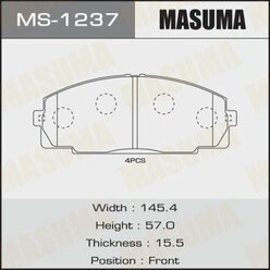 Колодки тормозные дисковые передние Toyota Hiace IV 89>03 Masuma MS1237