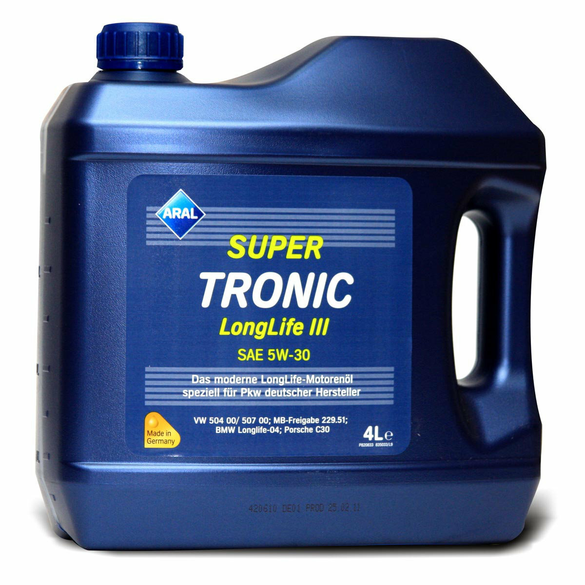 Масло моторное ARAL Super Tronic Longlife III 5W30 504.00 507.00 синтетика, 4 литра 4107