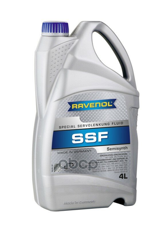 Ravenol^4014835736498 Жидкость Для Гидроусилителя Ravenol Ssf Spec. Servolenkung Fluid (4л) New Ravenol арт. 4014835736498