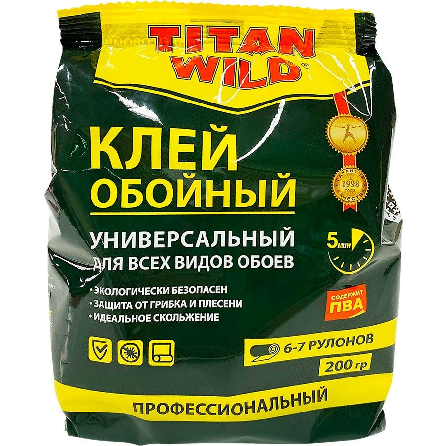 Клей обойный универсальный Titan Wild (6-7 рулонов) 200 г без индикатора