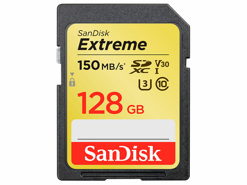 Карта памяти SanDisk 128Gb Extreme SDXC Class 10 UHS-I U3 V30 (150/70 MB/s)