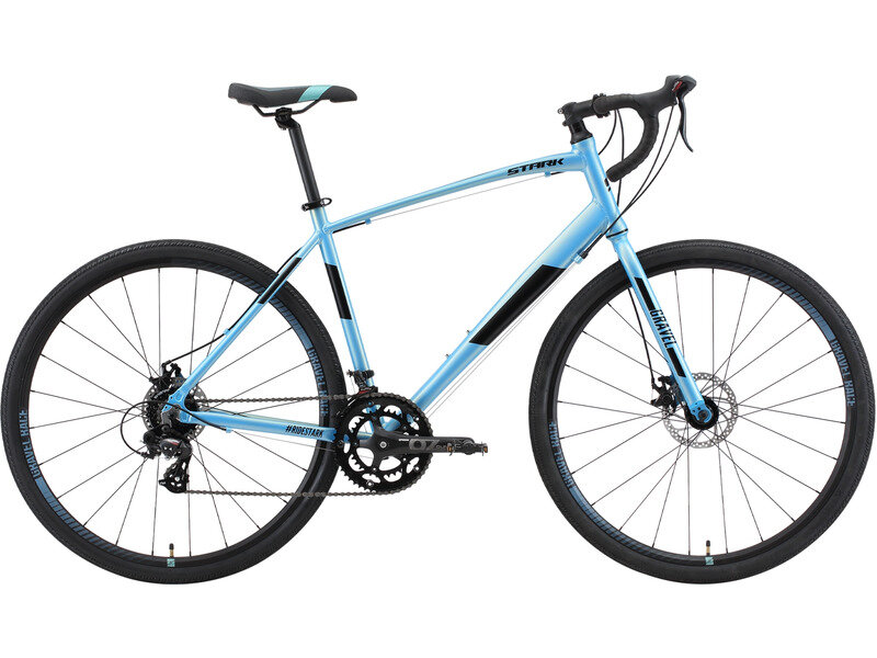 Шоссейный велосипед Stark Gravel 700.1 D, год 2022, ростовка 18, цвет Голубой-Черный