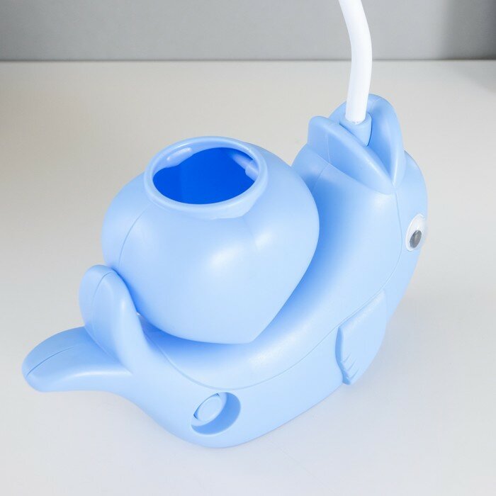 Настольная лампа "Дельфин" LED 3Вт USB АКБ синий 14,5х5х28 см - фотография № 8