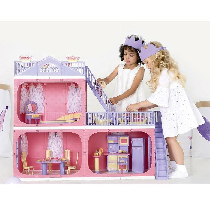 Огонёк Коттедж двухэтажный для кукол «Маленькая принцесса»