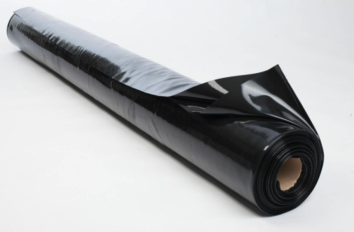 Пленка полиэтиленовая черная 100мкр 3м*15 метров (рукав 3м сложен в 2 раза)