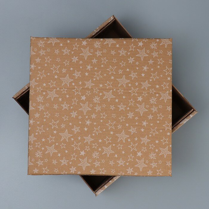 Складная коробка бурая «Звёзды», 30 х 28.5 х 15.3 см - фотография № 2