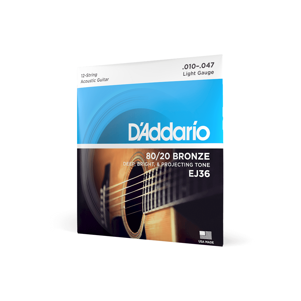 Струны для 12 струнной акустической гитары D'ADDARIO EJ36