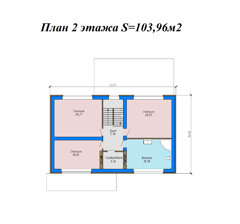 Проект жилого дома SD-proekt 22-0008 (261,03 м2, 15,2*9,45 м, керамический блок 380 мм, облицовочный кирпич) - фотография № 6