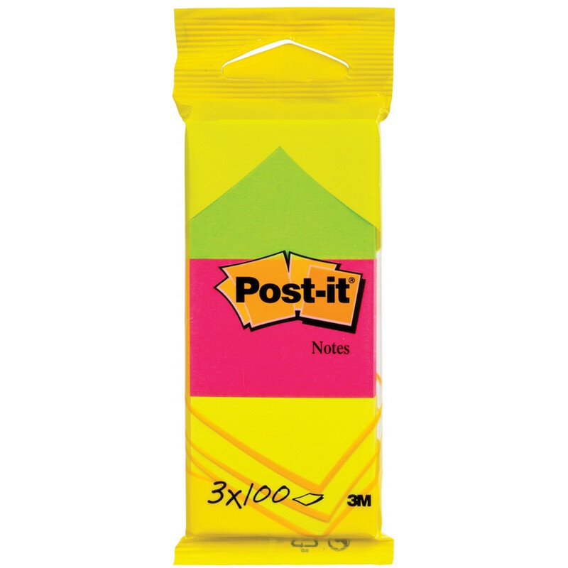 Стикеры Post-it Original 38x51 мм неоновые 3 цвета (3 блока по 100 л) 7000033896 85460