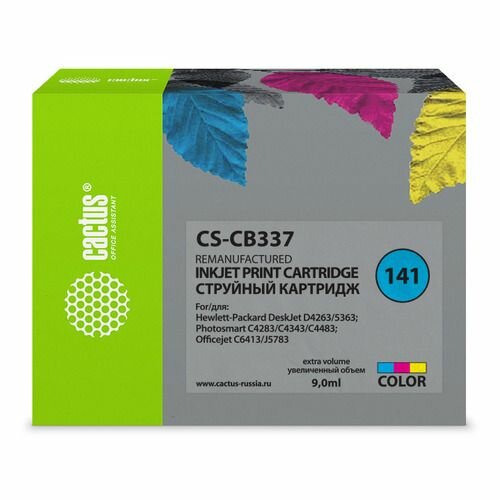 Картридж Cactus CS-CB337, №141, многоцветный / CS-CB337