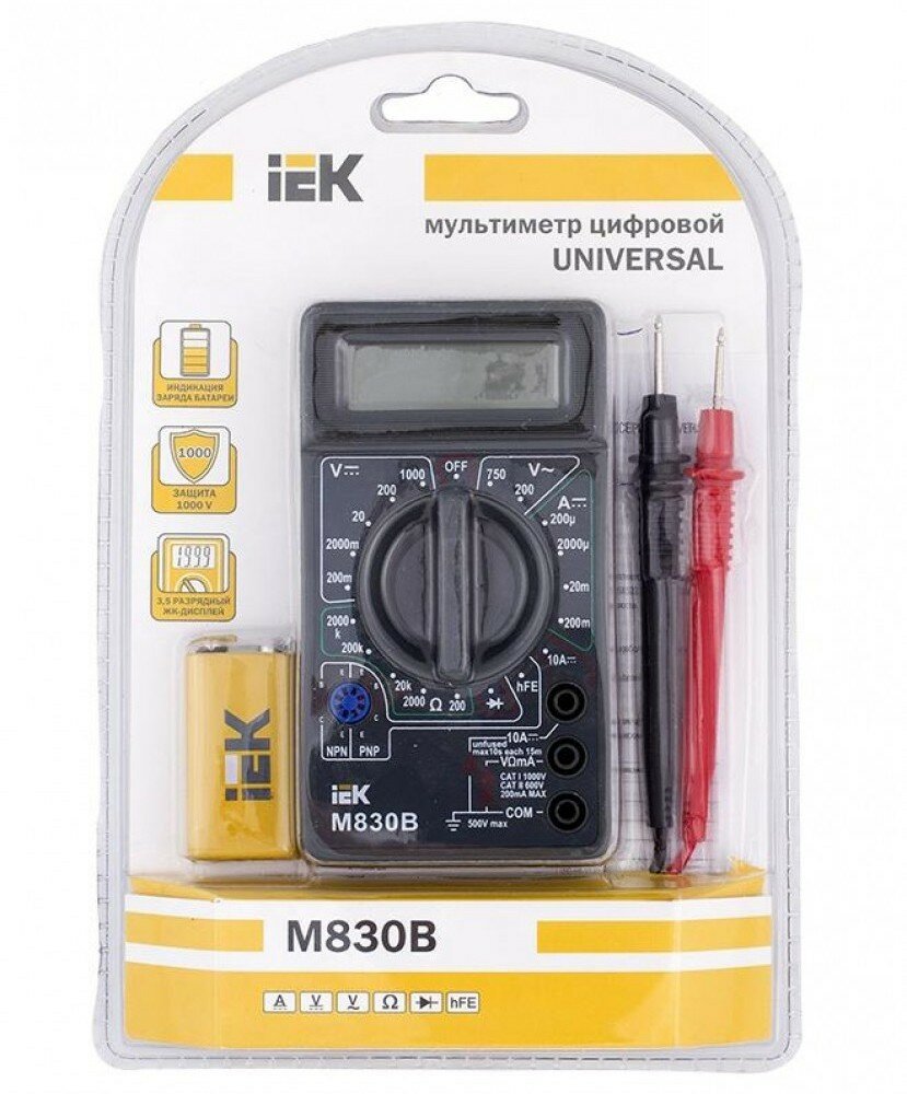 IEK Мультиметр цифровой Universal M830B TMD-2B-830 (50 шт.)