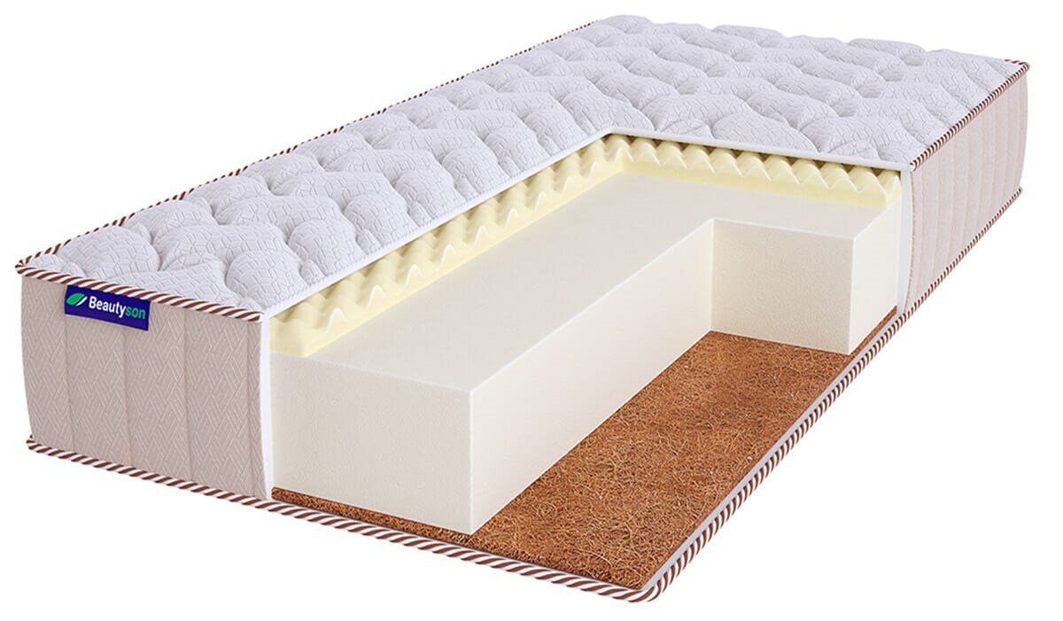 Свернутый беспружинный матрас Beautyson Roll Foam 14 Massage Cocos Hard LUX 80х190