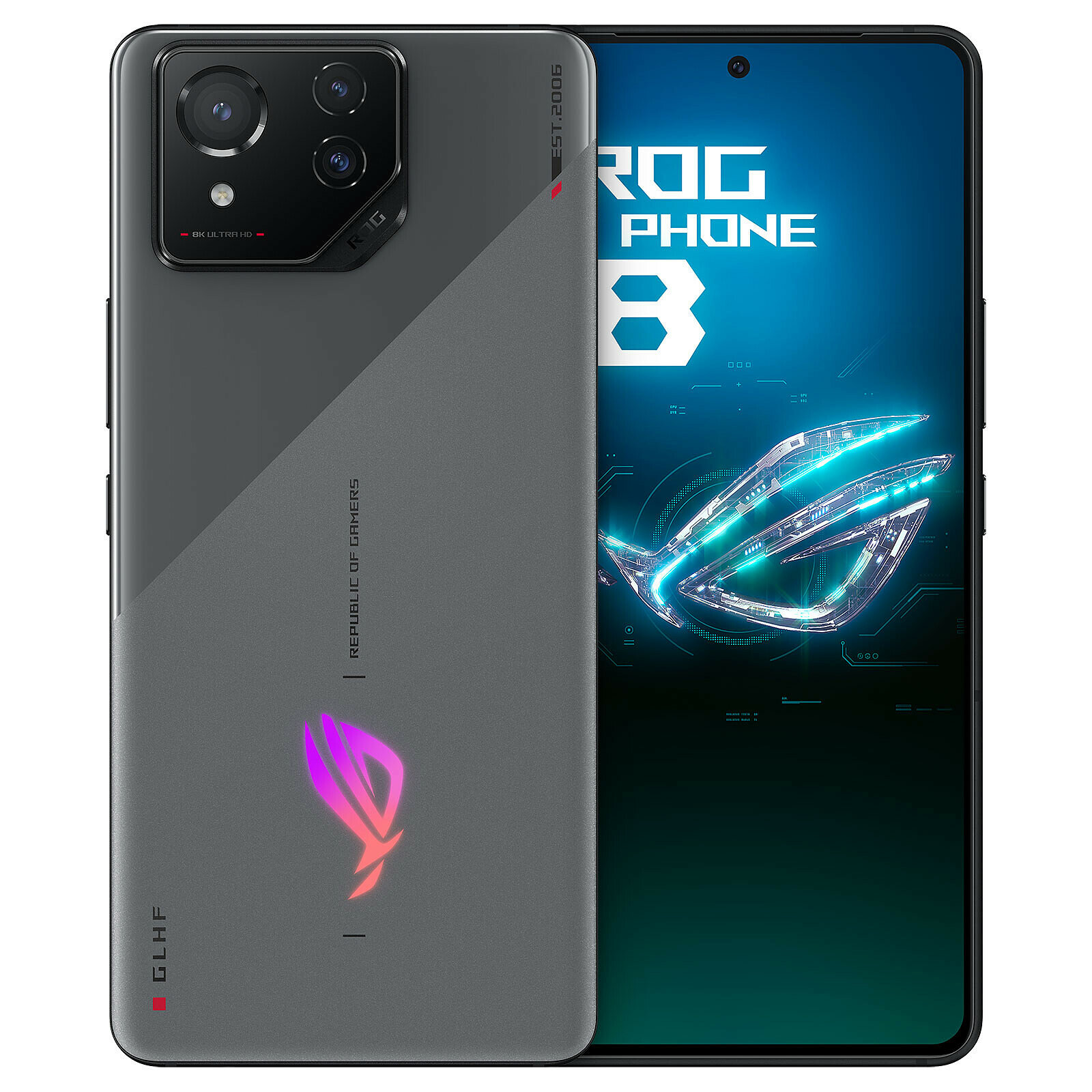 Смартфон Asus Rog Phone 8, 12/256Gb, Qualcomm Snapdragon 8 Gen 3, Rebel Gray (Серый)