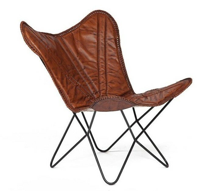 Кресло Secret De Maison Newton (mod.M-8105), металл/кожа буйвола/коричневый