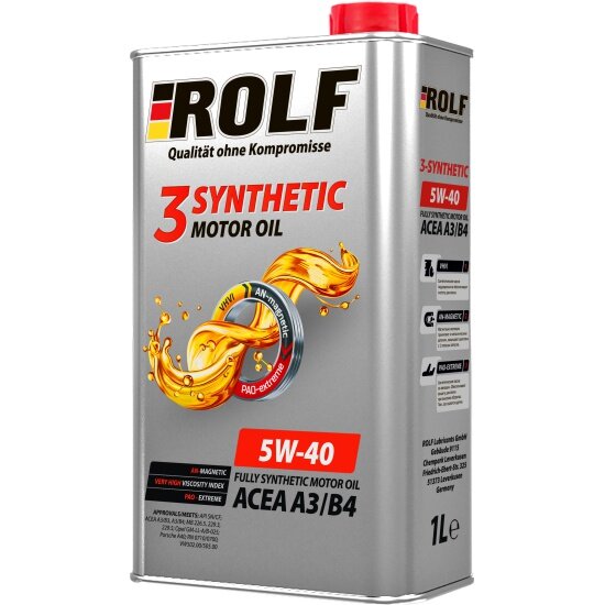 Моторное масло ROLF 3-synthetic 5W-40, 1 л